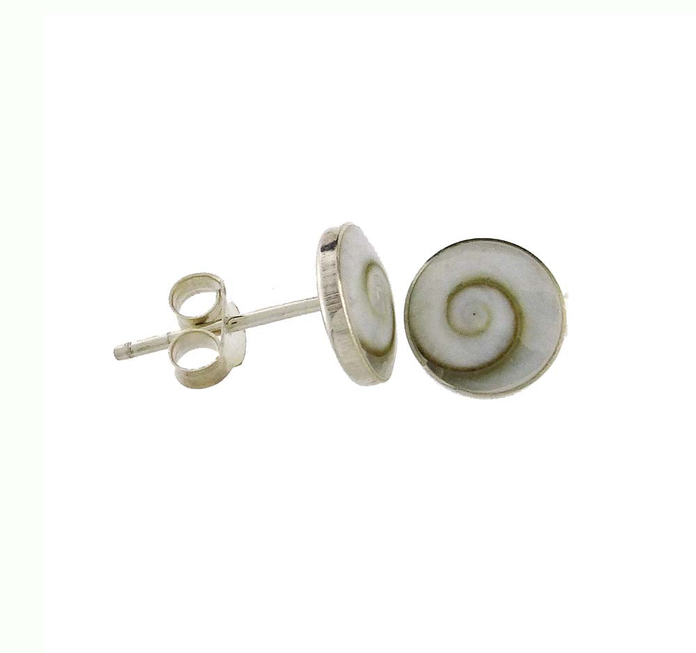 Cats eye shell stud earrings