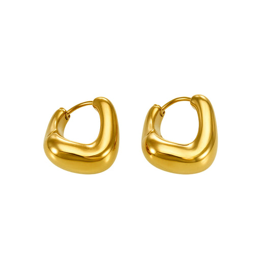 18k Gold Plated Stainless Steel Huggie 18mmx16mm