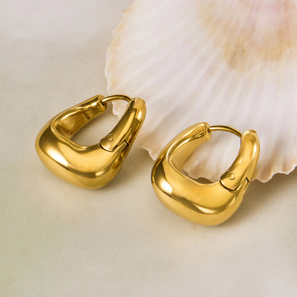 18k Gold Plated Stainless Steel Huggie 18mmx16mm