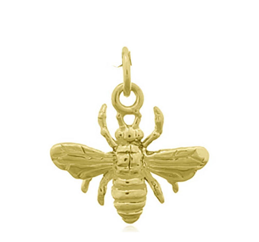 Honey Bee Pendant Gold Plated 1 micron on stg silver + E coat 10x20mm