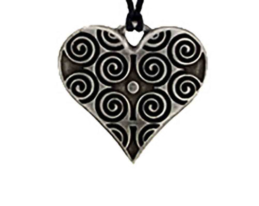 Pend Pewter Heart with spirals