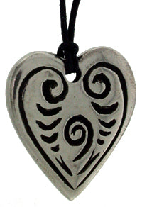 Pend pewter heart spiral korus