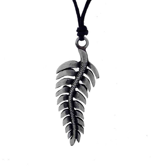 Pewter pendant fern