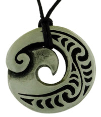 Pend pewter spiral and koru