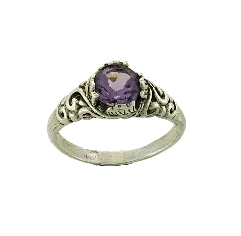 RA104L    Amethyst Faceted 7mm Decorative Spiral
