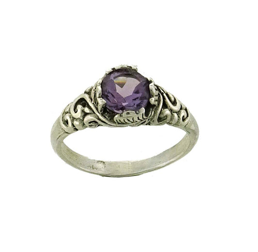 RA104S   Amethyst Faceted 7mm Decorative Spiral