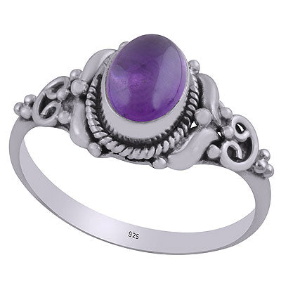 RA536  Ring Amethyst 14x14 round facet