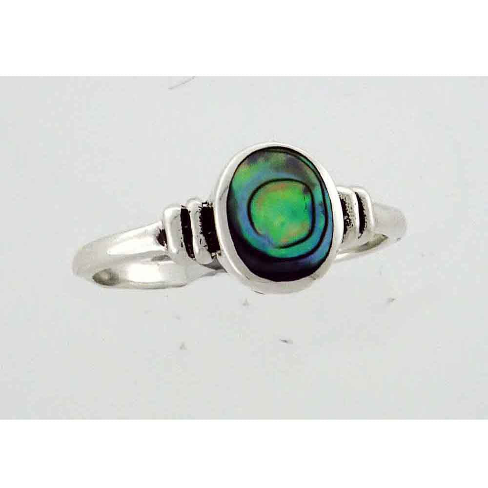 N Z Paua 8x6mm stg silver