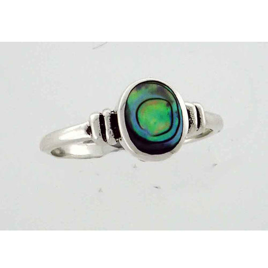 N Z Paua 8x6mm stg silver