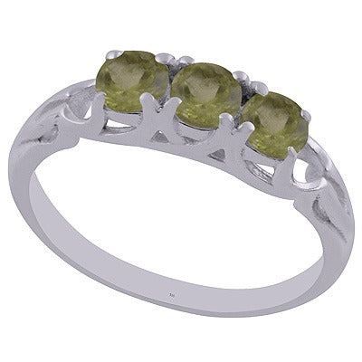 RPE518M  Ring Peridot 3x Faceted stones