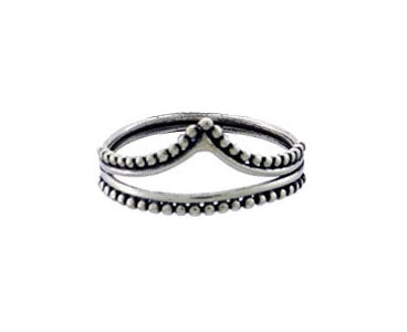 Ring stg silver V shape pattern SALE
