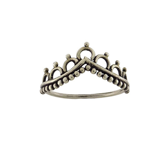 Silver ring crown