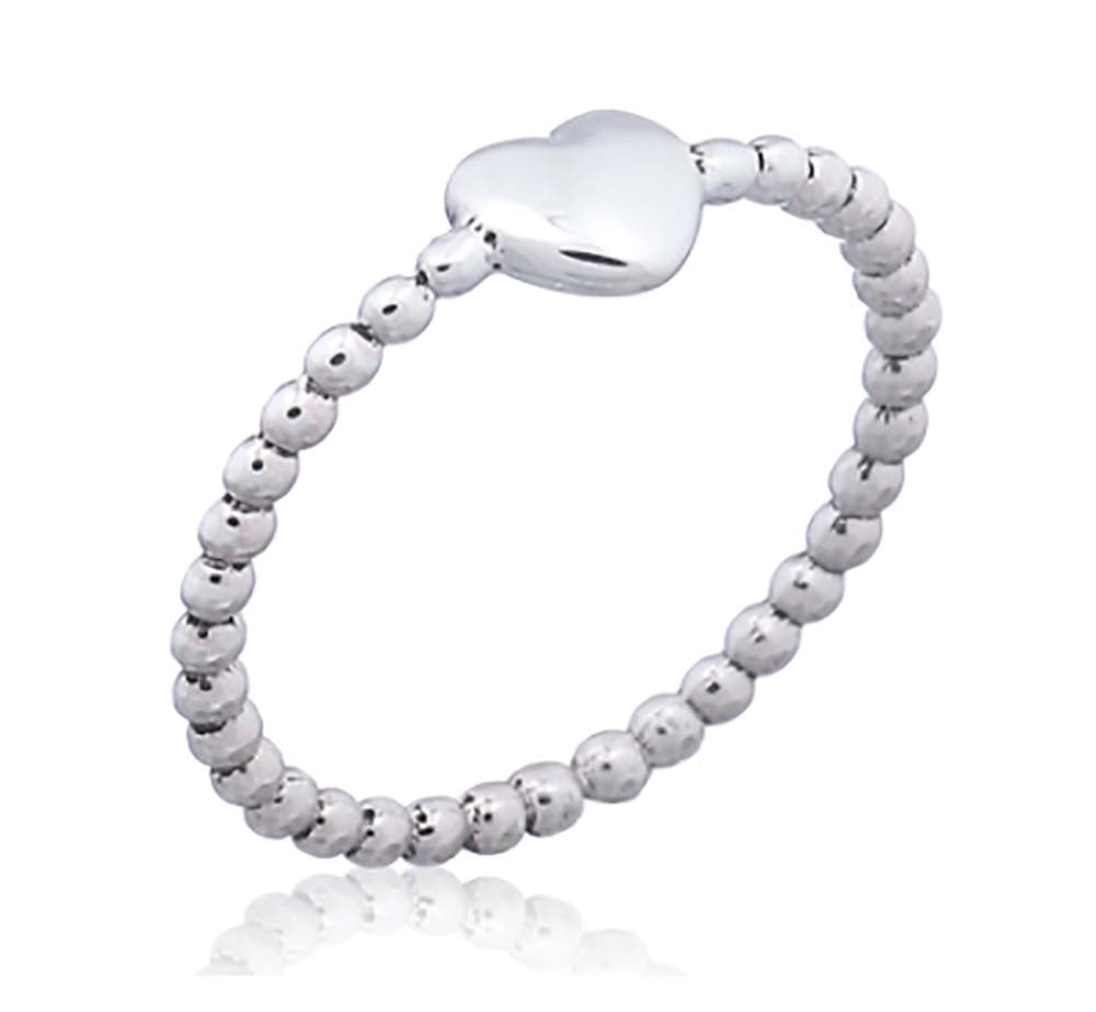 Ball & Heart stacking Ring stg