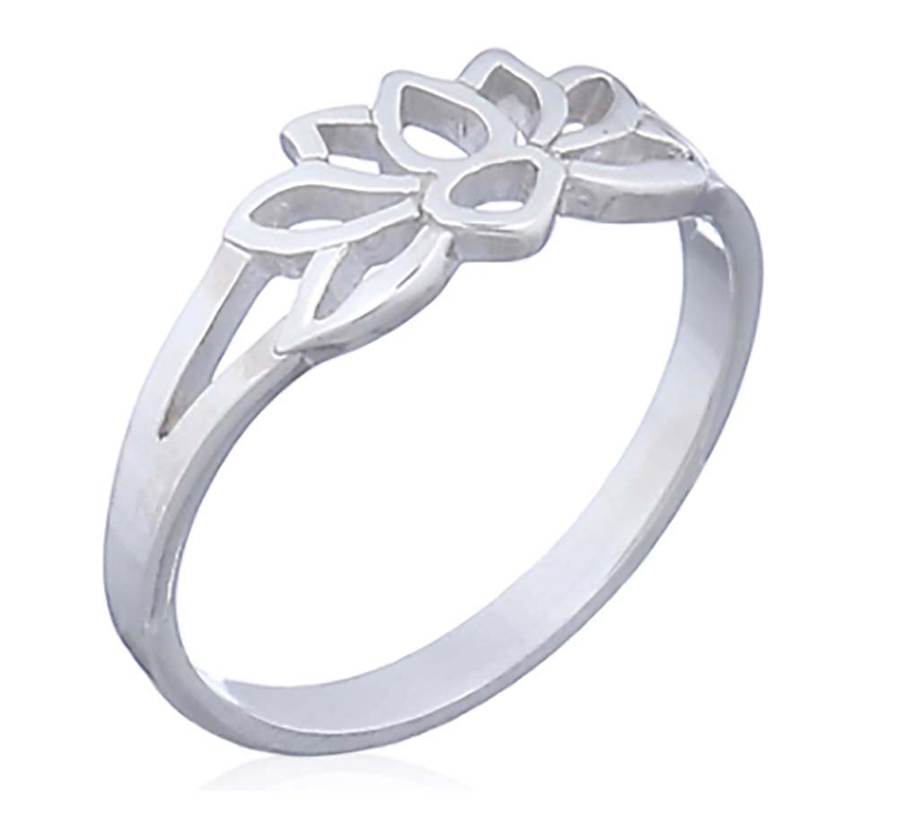 Lotus Flower Ring Sterling Sil