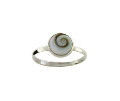 Cats eye shell ring 8mm round