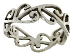 Ring Stg Silver Mens NZ Kowhaiwhai (mens large)