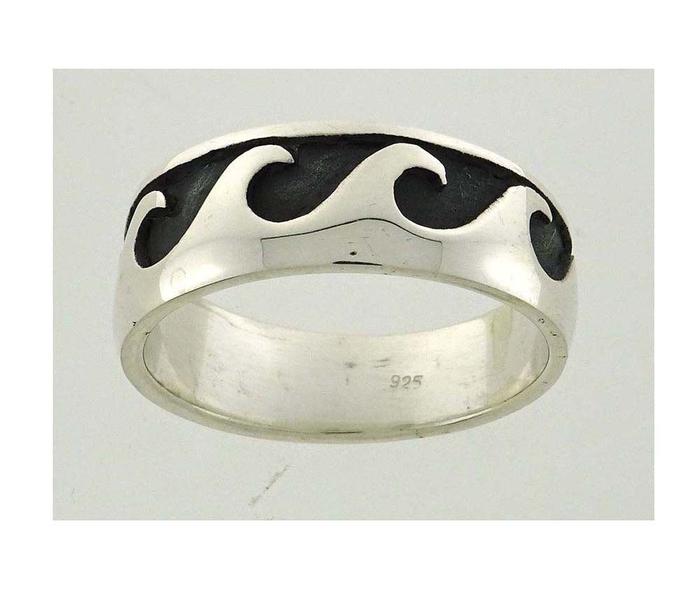 Wave pattern 10mm  stg Silver