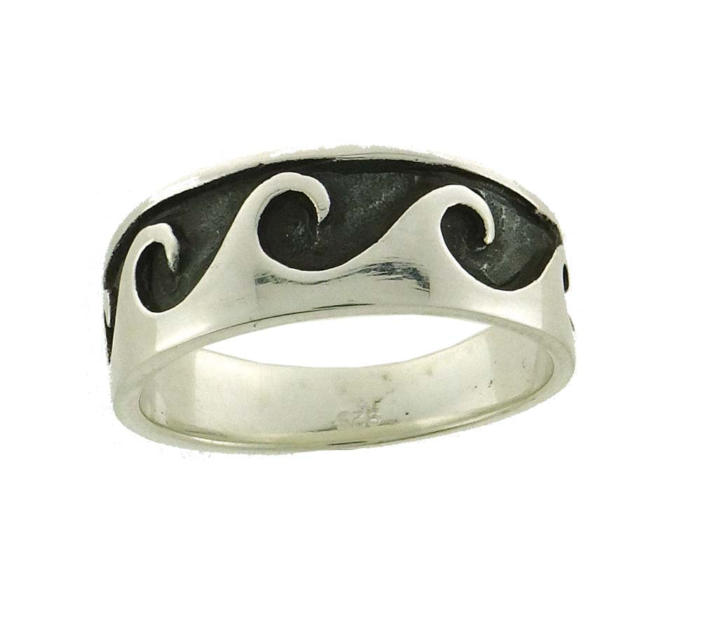 Wave Pattern Ring 8mm Men