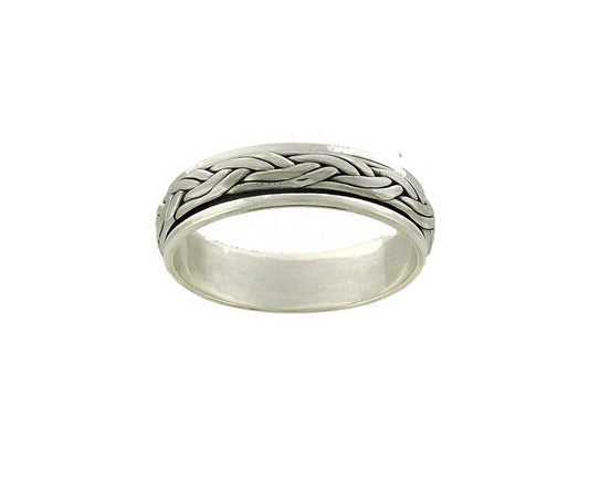 Spinner Weave 7mm stg silver Ring Mens size Small