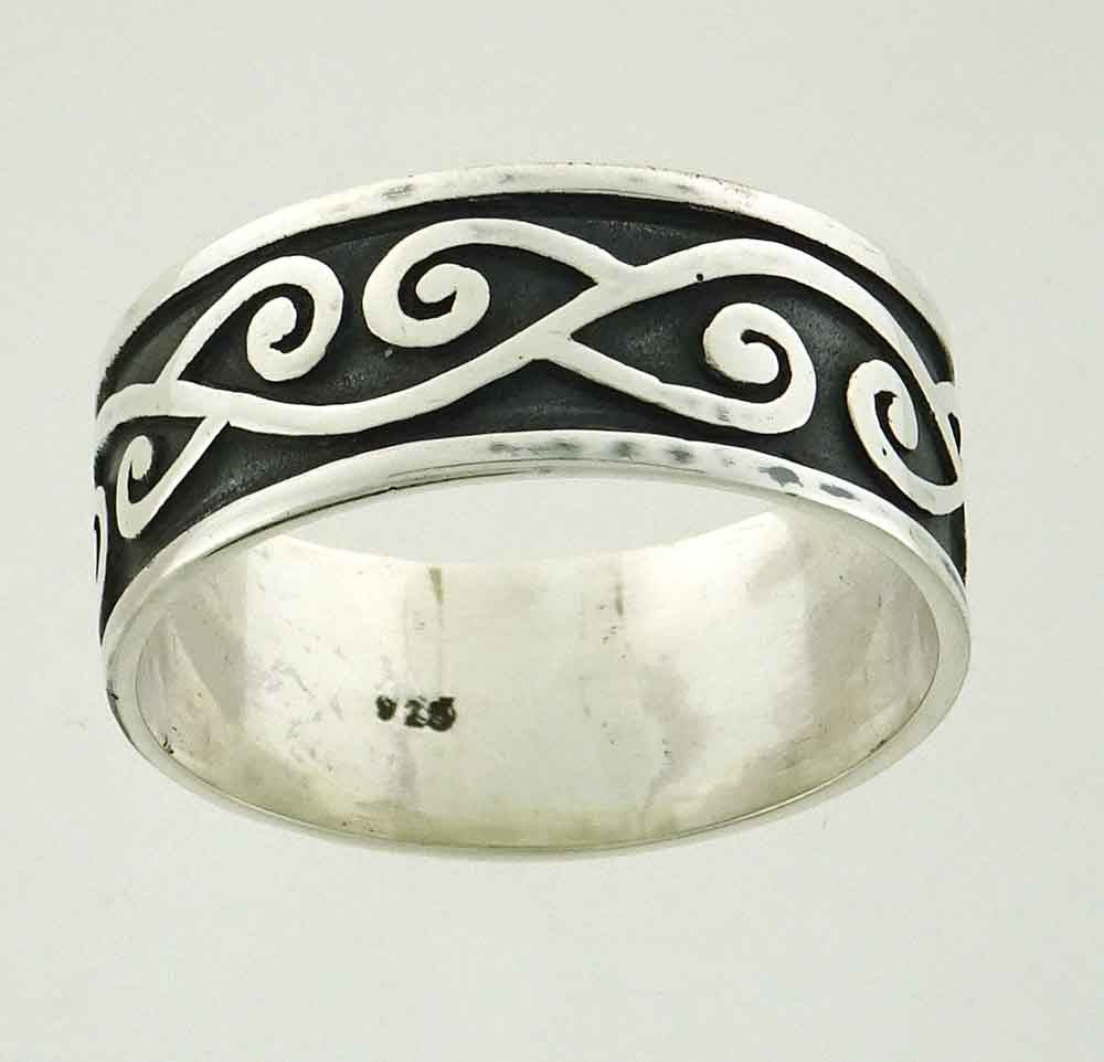 Spiral Pattern 10mm Stg Silver