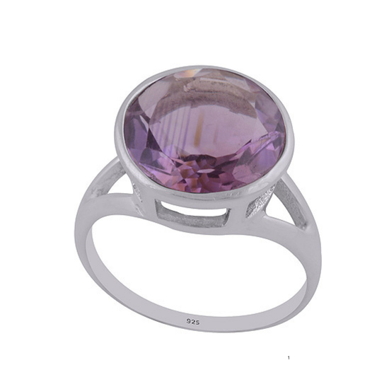 RA536  Ring Amethyst 14x14 round facet