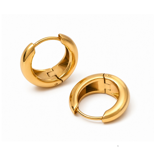 18K Gold Plated Stainless Steel Hoop17mm x 6.5mm