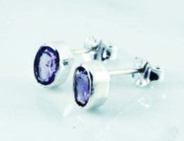 EA103   Amethyst Faceted 6x4mm stud